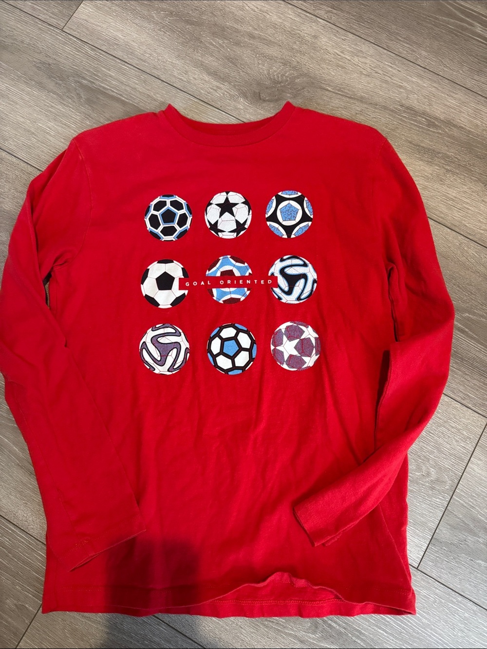 GAP Red Long-Sleeve Soccer Graphic Tee